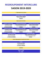 Calendrier des Entrainements commun de judo à Grasse